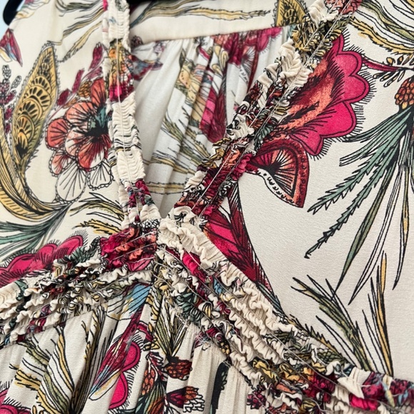 Free People v neck bohemian long shirt, XS fits medium - Picture 3 of 5